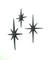 Set of 3 Cast Iron Starburst Wall Hangings Mid Century Modern 8 Pointed Stars